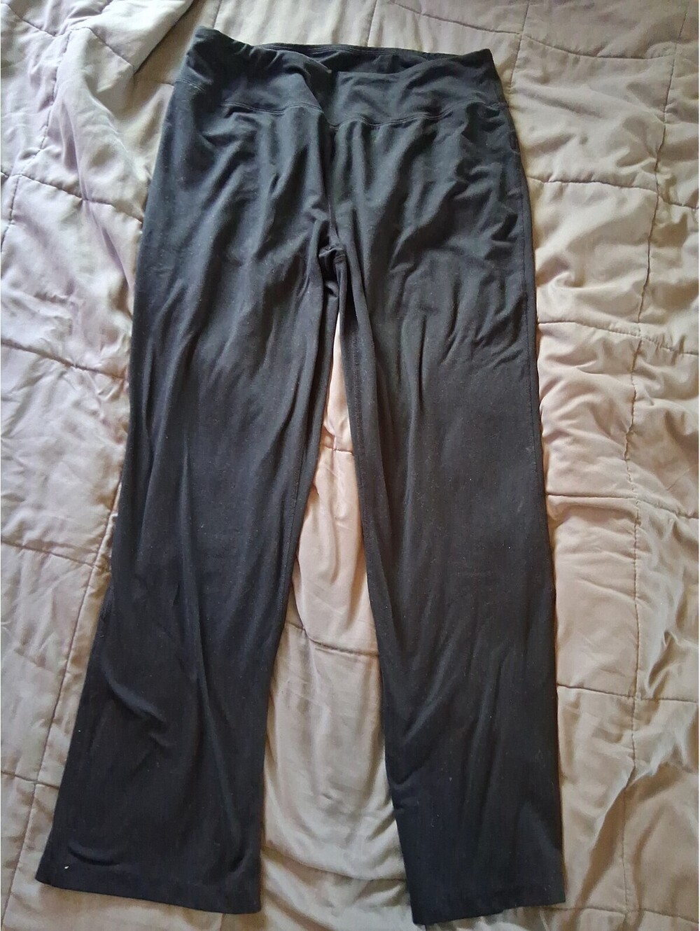 Lands’ End Women’s Pull-On Stretch Activewear Pants Black Size Large E2